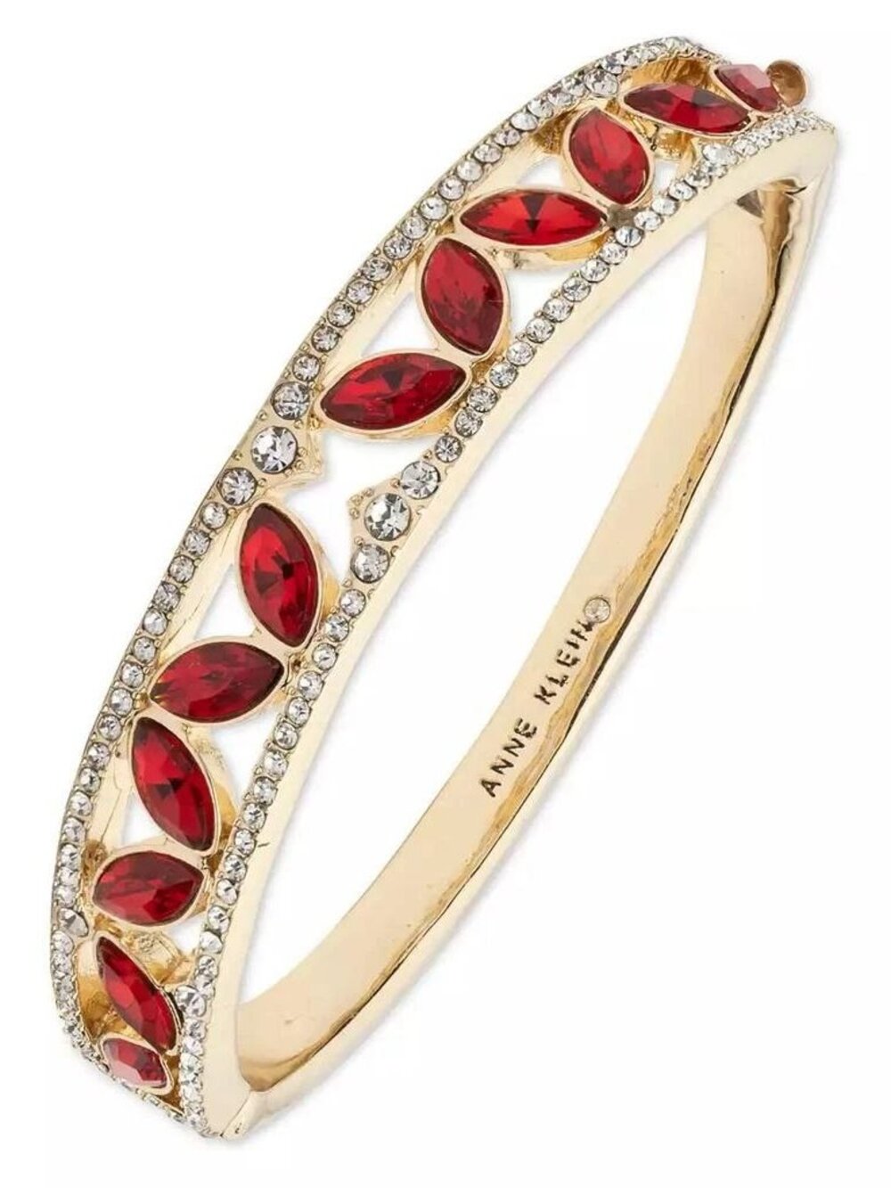 Anne Klein Multi-Stone Metal-Tone Bracelet Red